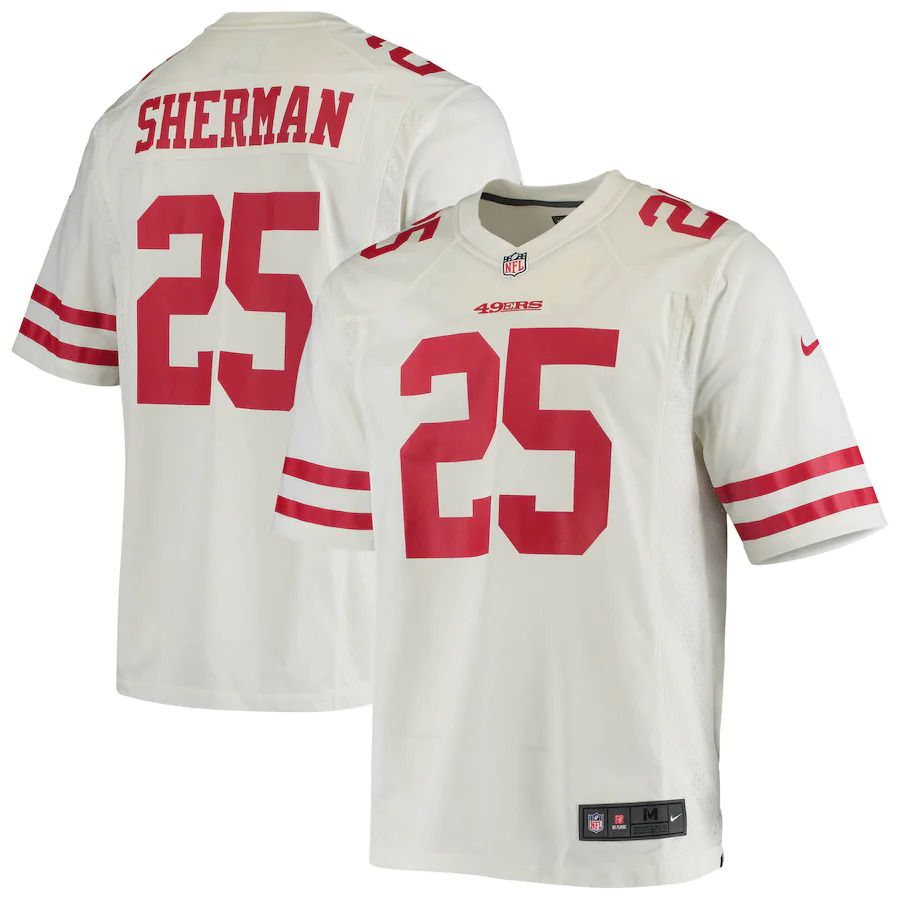 Men San Francisco 49ers #25 Richard Sherman Nike White Game Player NFL Jersey->san francisco 49ers->NFL Jersey